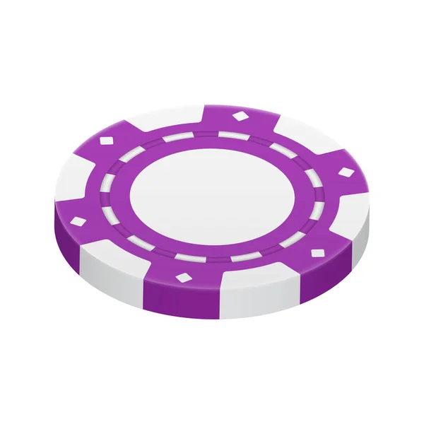 Composición de chip de casino púrpura — Vector de stock