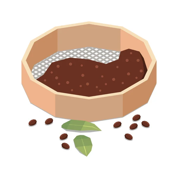 Composición de bolter de frijol de chocolate — Vector de stock
