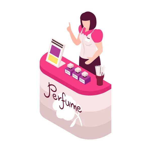 Perfume Shop Assistant Composition — Stock Vector