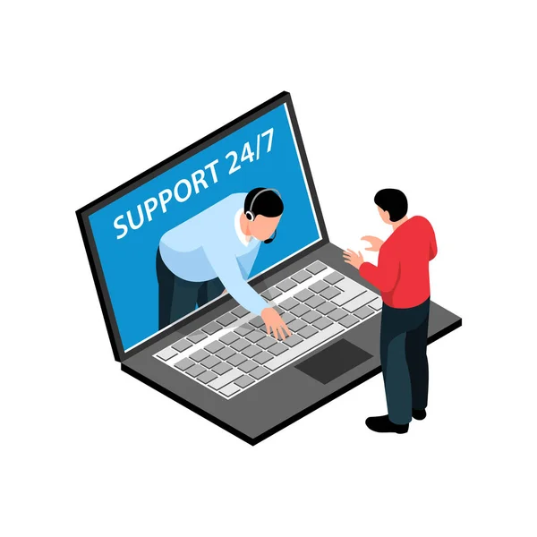 Laptop Kundsupport Sammansättning — Stock vektor