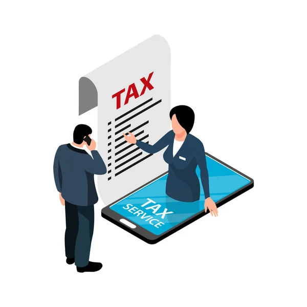 Φορολογική Υπηρεσία Ισομετρική σύνθεση — Διανυσματικό Αρχείο