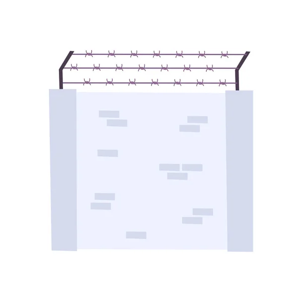 Composición plana de la pared de la prisión — Vector de stock