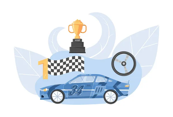 Состав победителя гонки автомобилей — стоковый вектор
