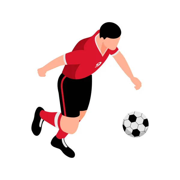 Composición de pelota de jugador de fútbol — Vector de stock