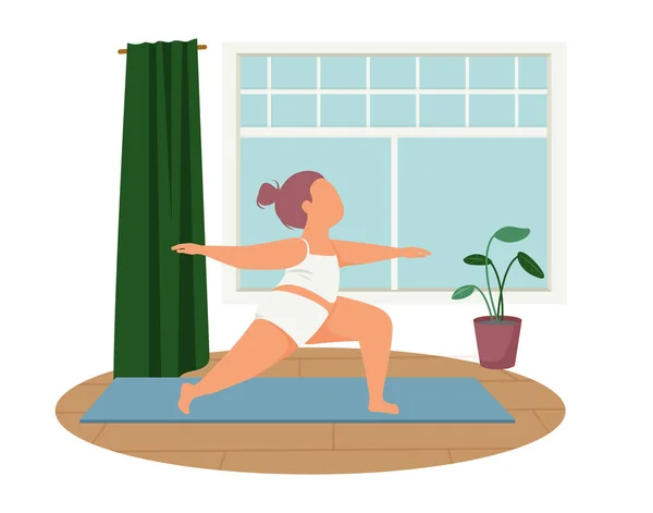 Žena jóga cvičení složení — Stockový vektor