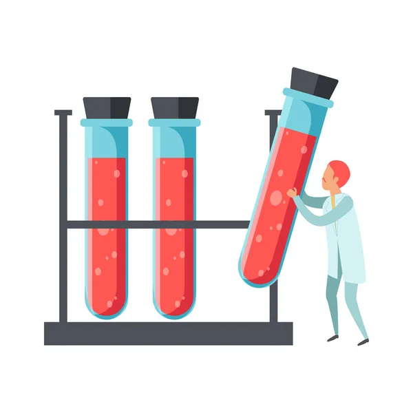 Biotech Test Tubes Composición — Vector de stock