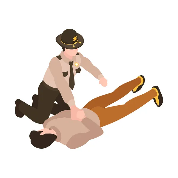 Shérif Arrestation Homme Composition — Image vectorielle