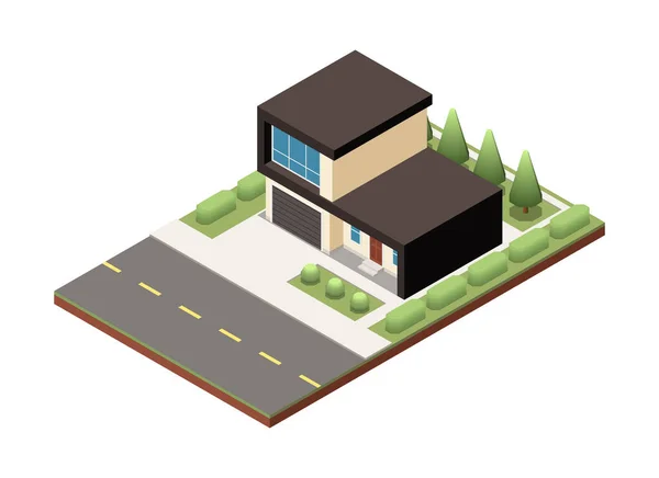 现代住宅街构图 — 图库矢量图片