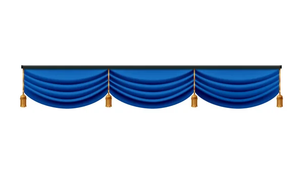 Composição cortinas azuis dobradas — Vetor de Stock