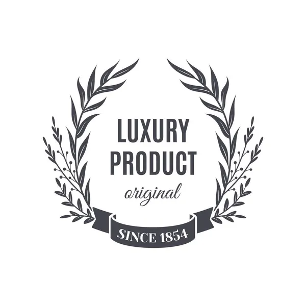 Emblema de corona de productos de lujo — Vector de stock