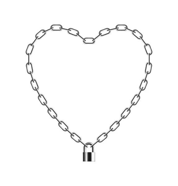 Coeur Silver Chain Frame — Image vectorielle