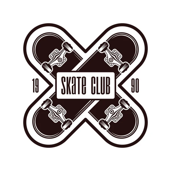 Skate Club Emblem Composition — Stock Vector