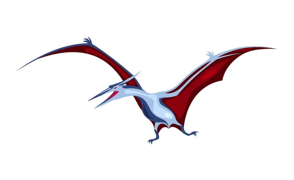 Pterodactyl Cartoon Dinosaurier Zusammensetzung — Stockvektor