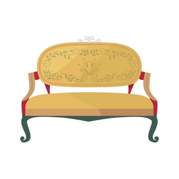 Vintage Luxury Sofa Σύνθεση — Διανυσματικό Αρχείο