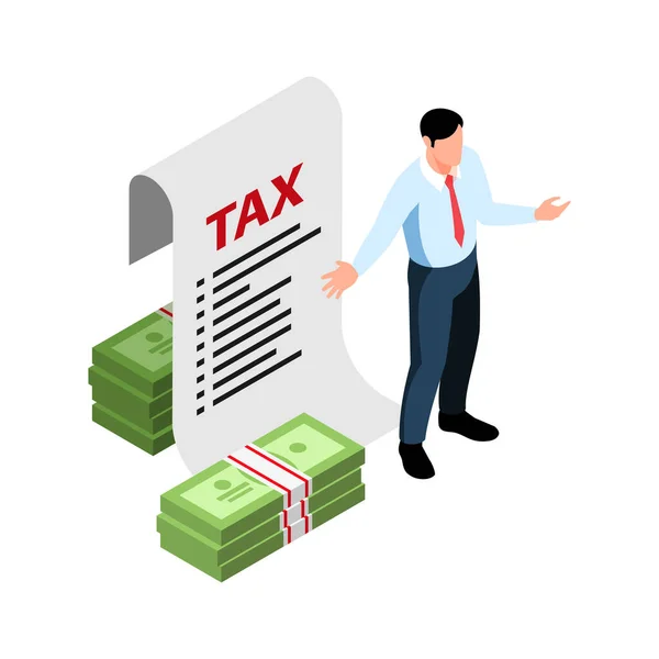 Composição do homem de recibo de imposto — Vetor de Stock