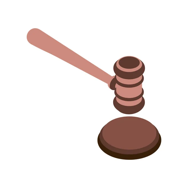 Wooden Gavel Isometric Composition — Stock Vector