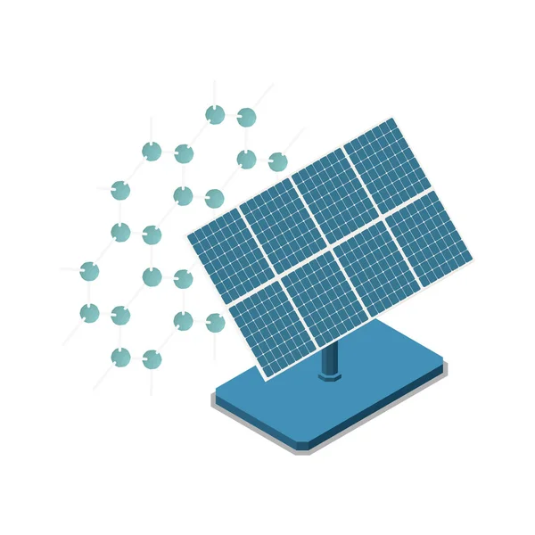 Solar Battery Nanotechnology Composition — Stock Vector