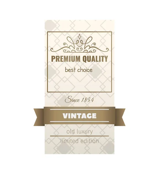 Premium Vintage Label Samenstelling — Stockvector