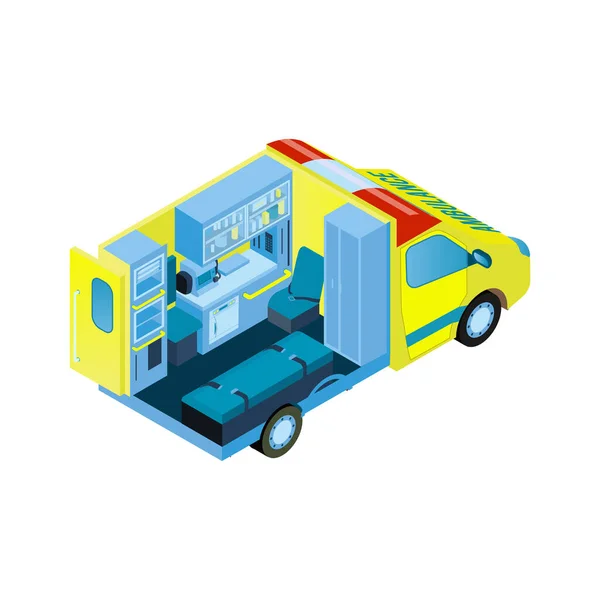 Composição interior do carro da ambulância — Vetor de Stock