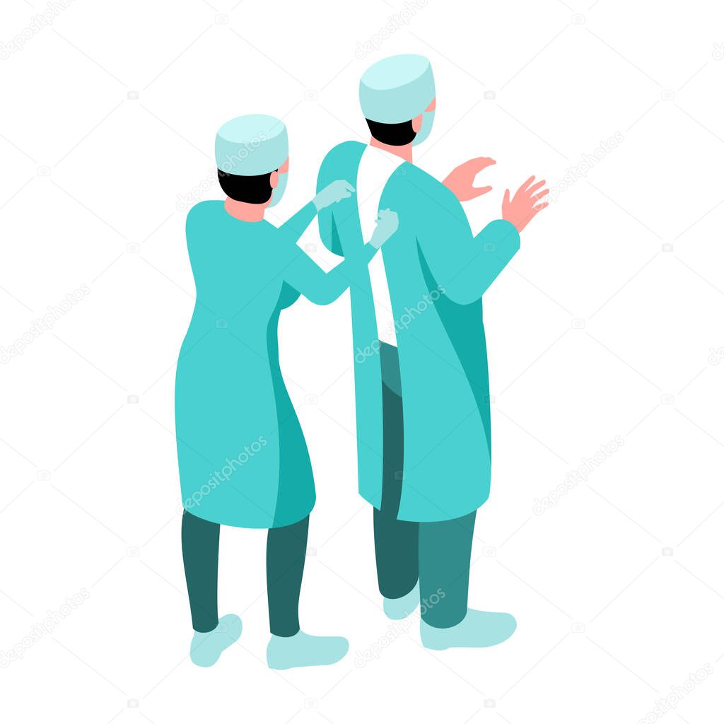 Wearing Doctors Gown Composition