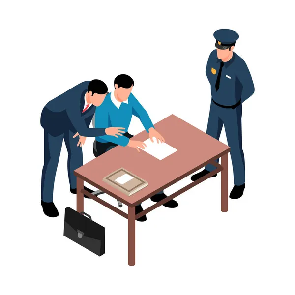 Interrogatoire avec composition du procureur — Image vectorielle