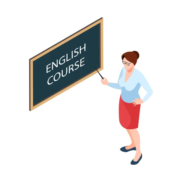 Corso di inglese Composizione docente — Vettoriale Stock