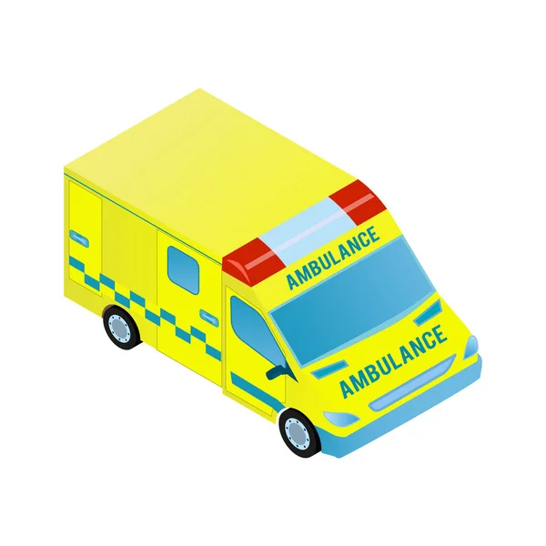 Изометрический состав автомобиля Ambulance — стоковый вектор