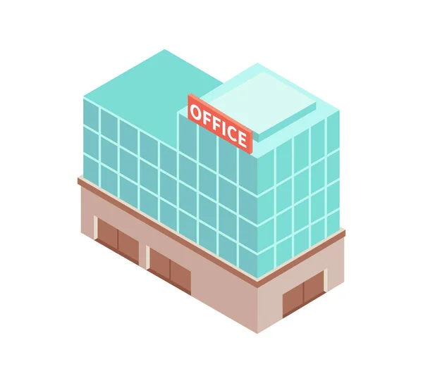 Edificio de oficinas Composición isométrica — Vector de stock