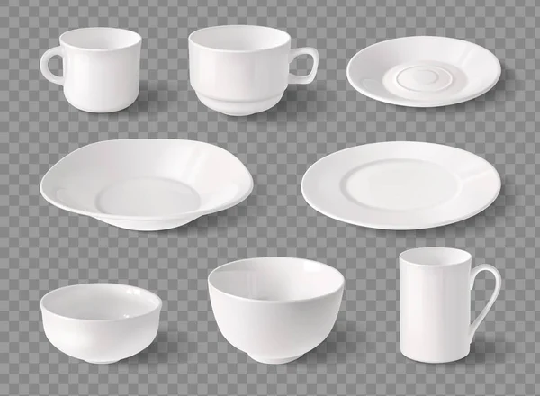 Ensemble transparent Dishware — Image vectorielle