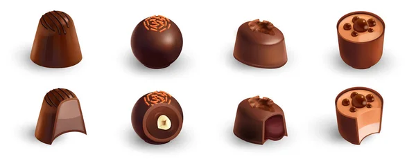 Ensemble de bonbons Choco réalistes — Image vectorielle