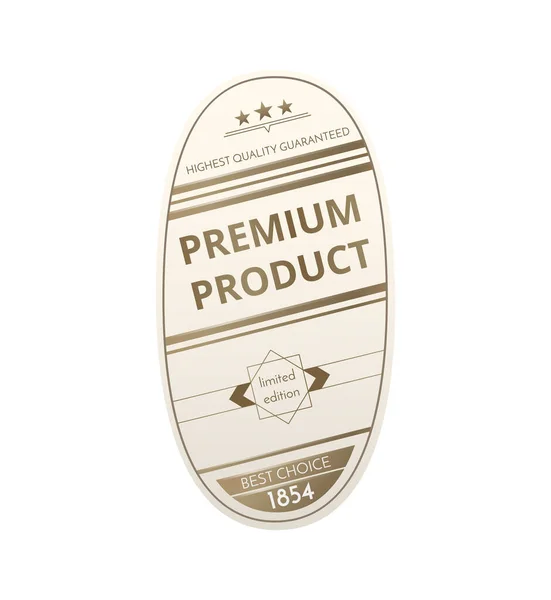 Composición de la etiqueta del producto Premium — Vector de stock