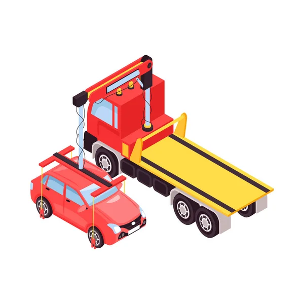 Tow Truck Car Composition — Stock Vector