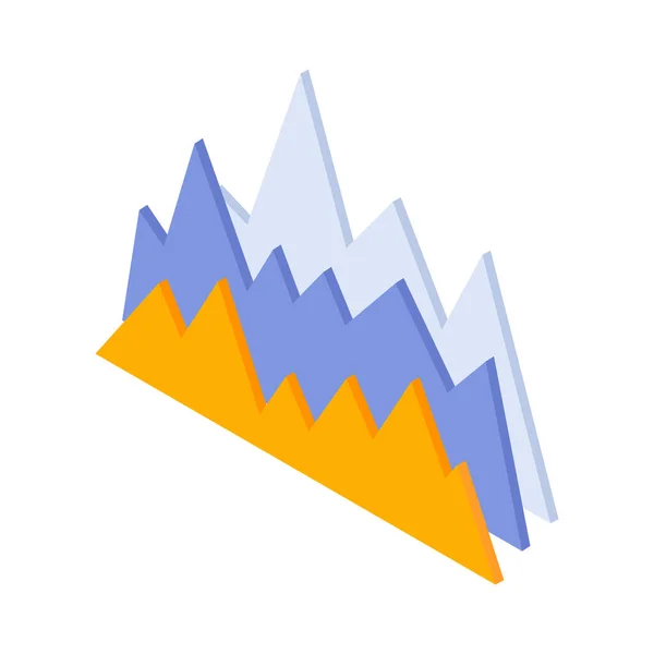 Stock Charts Isometric Composition — Stock Vector