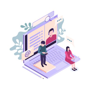 Müşteri Desteği Laptop Kompozisyonu