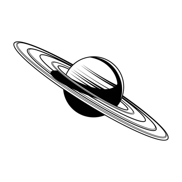 Saturnus Hand getekend Samenstelling — Stockvector