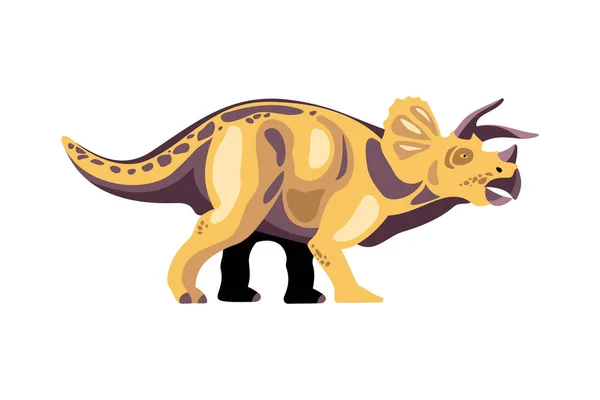 Triceratops Composición de dinosaurios de dibujos animados — Vector de stock