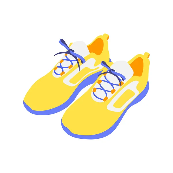 Jogging Sneakers Isometric Composition — Stock Vector