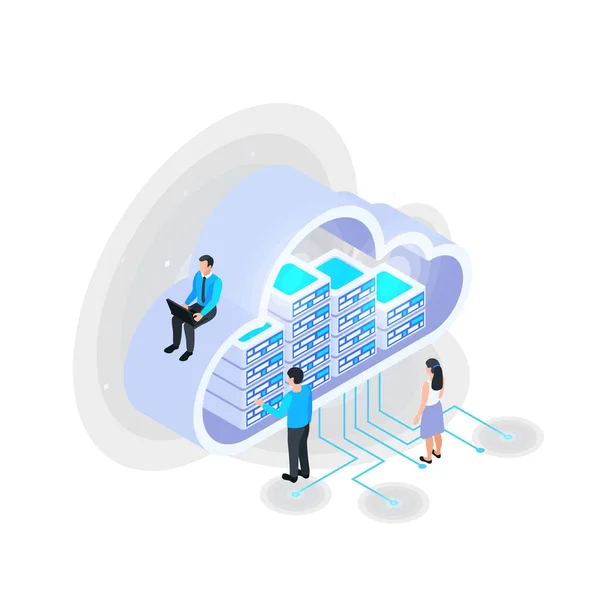 Servers Inside Cloud Composition — 图库矢量图片