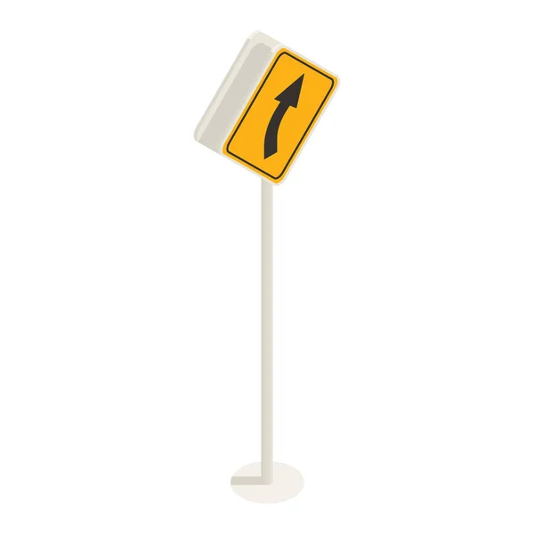 Carretera Turn Sign Composición — Vector de stock