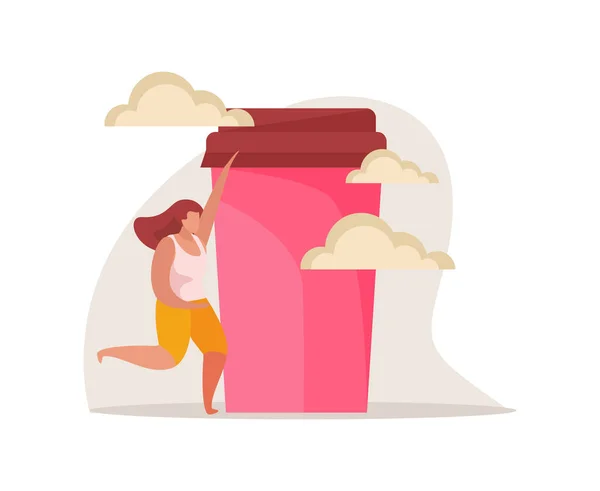 Morning Coffee Takeaway Összetétel — Stock Vector