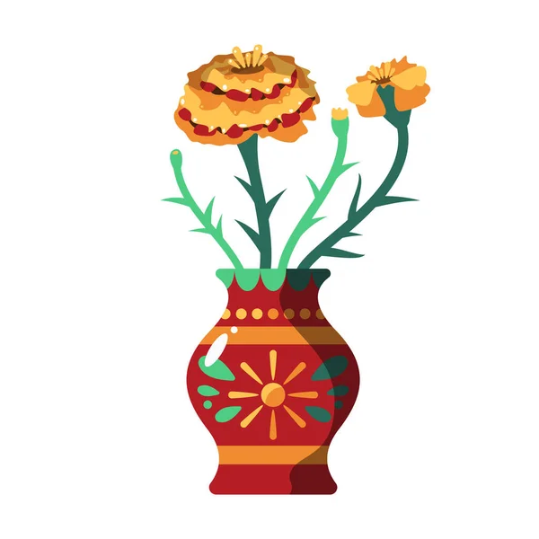 Composição mexicana do potenciômetro da flor — Vetor de Stock
