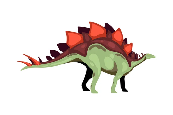 Komposisi Kartun Stegosaurus Dinosaurus - Stok Vektor