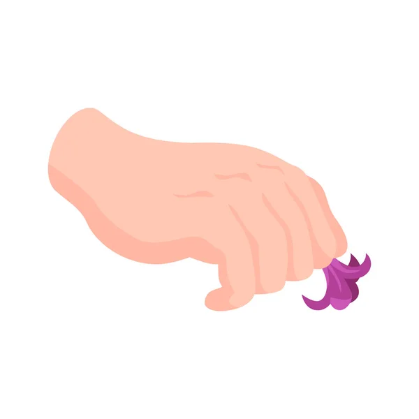 Fleur dans les doigts Composition — Image vectorielle