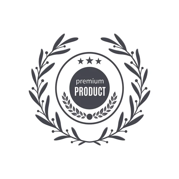 Laurel Premium Product Emblem — Stock Vector