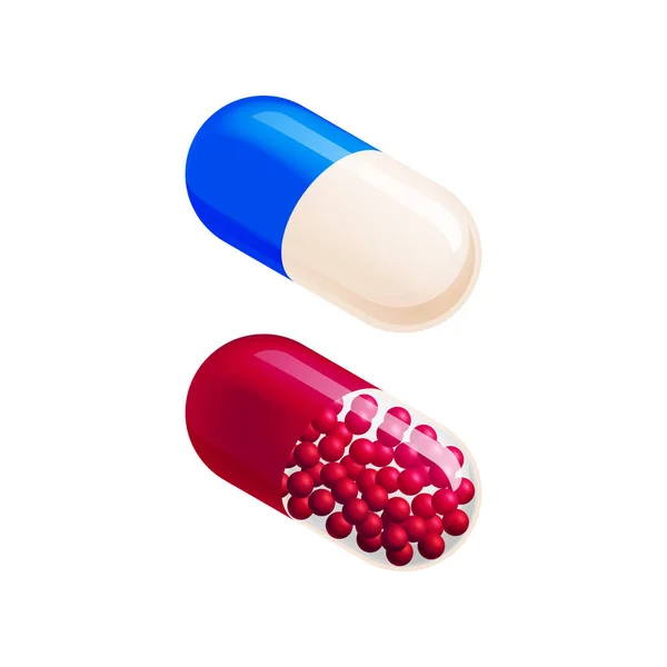 Isometrische capsule pillen Samenstelling — Stockvector