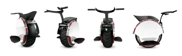 Realistico Monowheel Icon Set — Vettoriale Stock