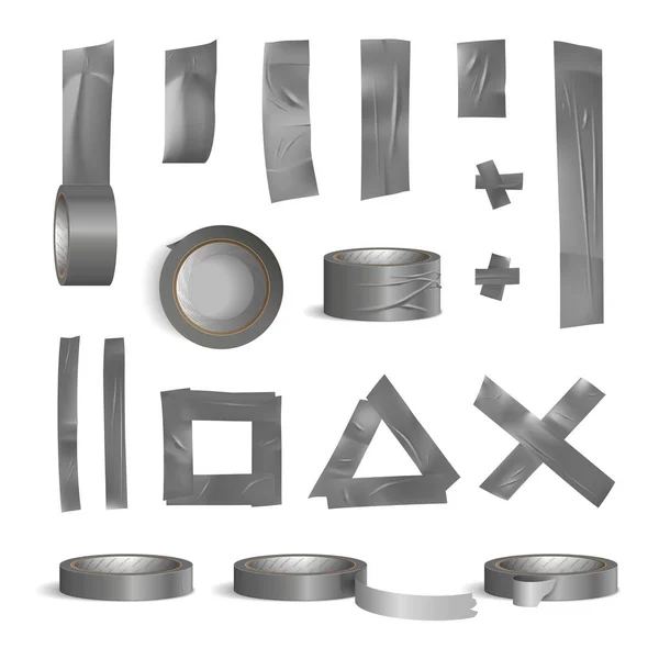Conjunto de piezas de rollo de cinta — Vector de stock