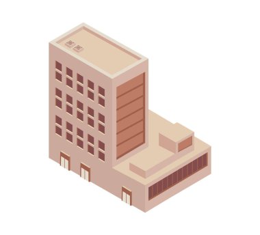 Bölüm Binası Isometric Kompozisyon