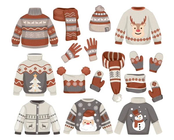 クリスマスセーターアイコンセット — ストックベクタ