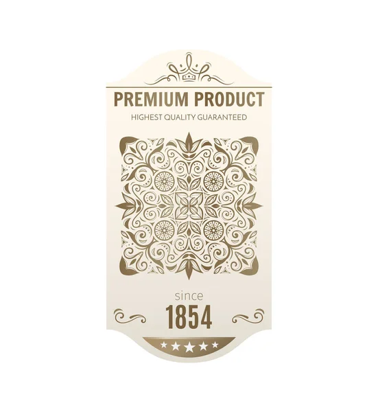 Vintage Product Label Composition — Stock Vector
